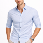 Sky Blue Slim Fit Premium Cotton Shirt
