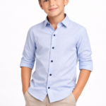 Little Star Sky Blue Cotton Shirt